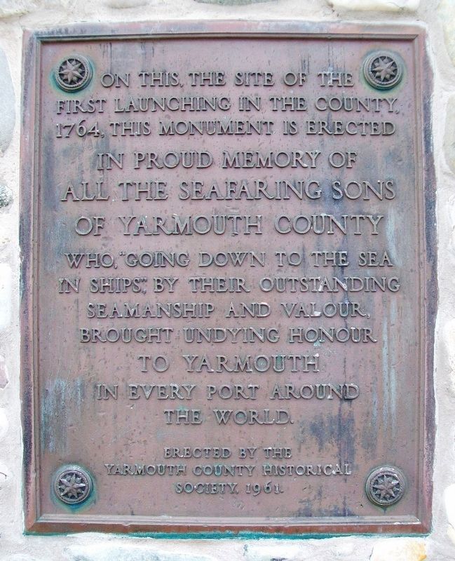 Seafaring Sons of Yarmouth County Marker. Click for full size. Seafaring Sons of Yarmouth County Marker image. Click for full size.