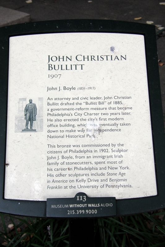 John Christian Bullitt Marker. Click for full size. John Christian Bullitt Marker image. Click for full size.