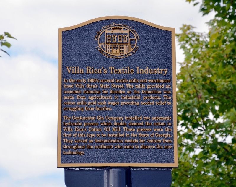 Villa Rica's Textile Industry Marker image. Click for full size.