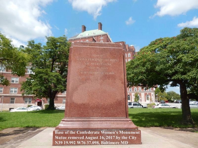 Confederate Womens Monument Marker-Base only image. Click for full size.