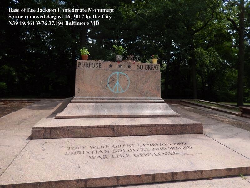 Lee Jackson Monument Marker-Base only image. Click for full size.
