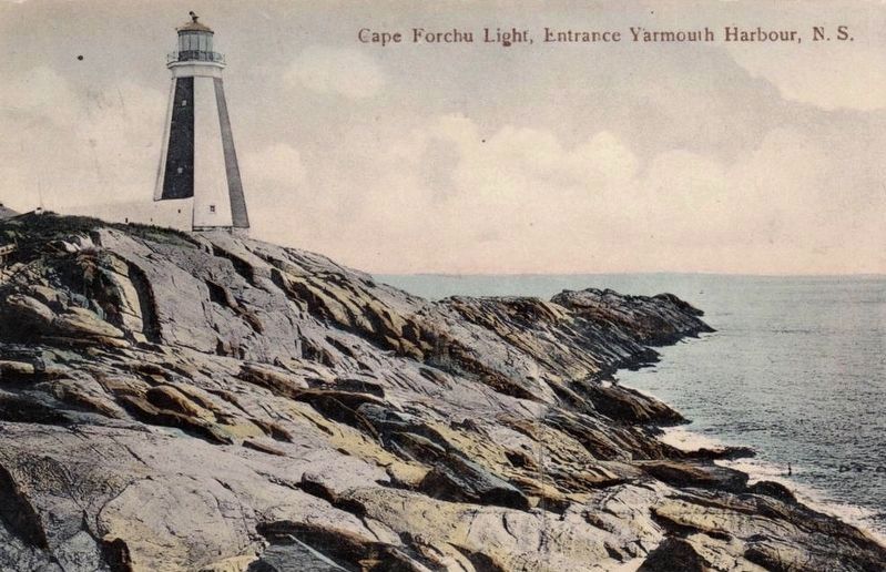 <i>Cape Forchu Light, Entrance Yarmouth Harbour, N.S.</i> - Constructed 1839 image. Click for full size.