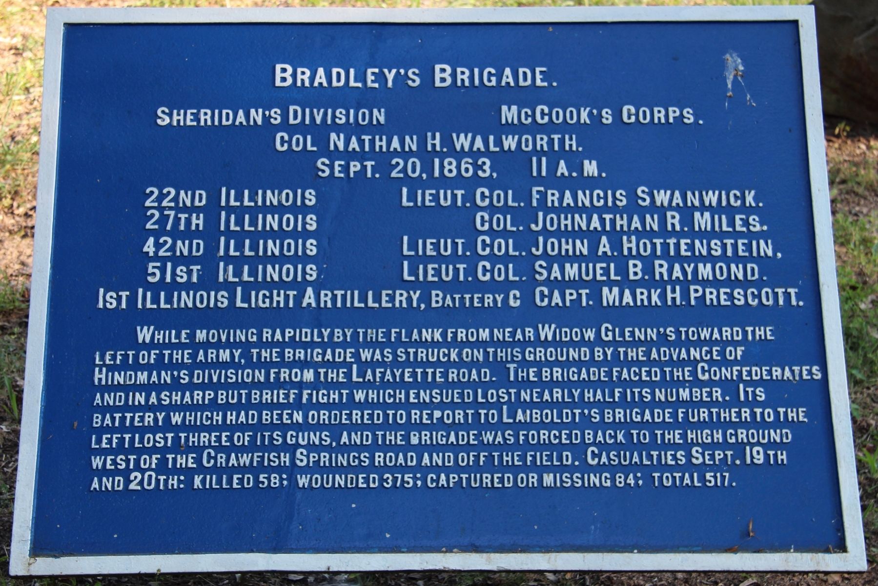 Bradley's Brigade Marker image. Click for full size.