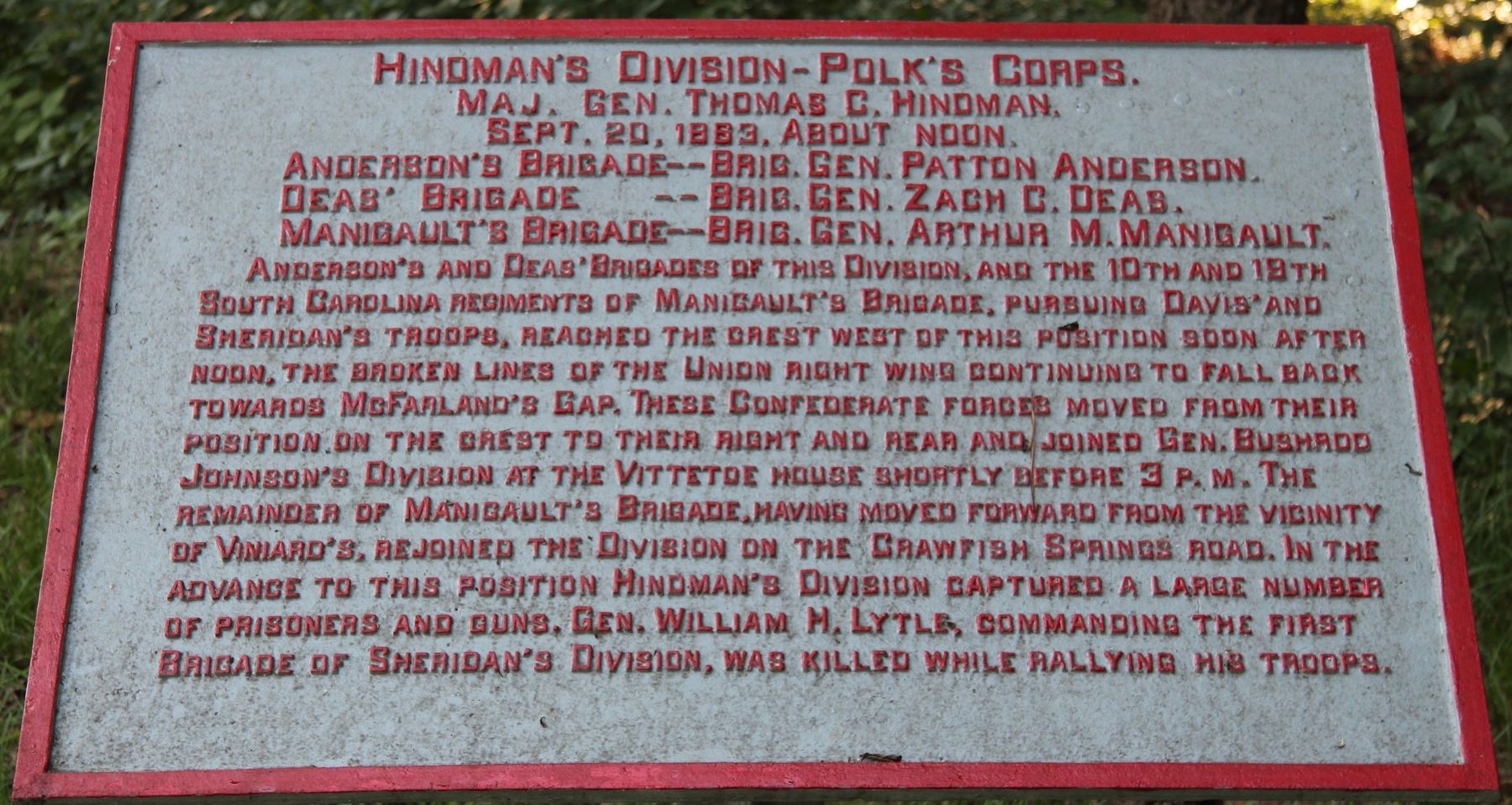 Hindman's Division Marker image. Click for full size.