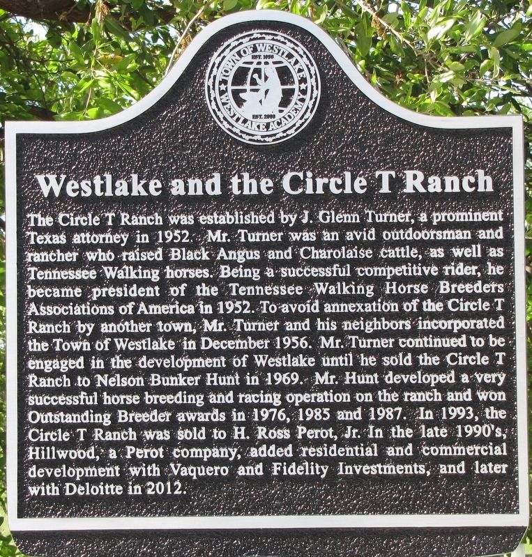 Westlake and the Circle T Ranch Marker image. Click for full size.