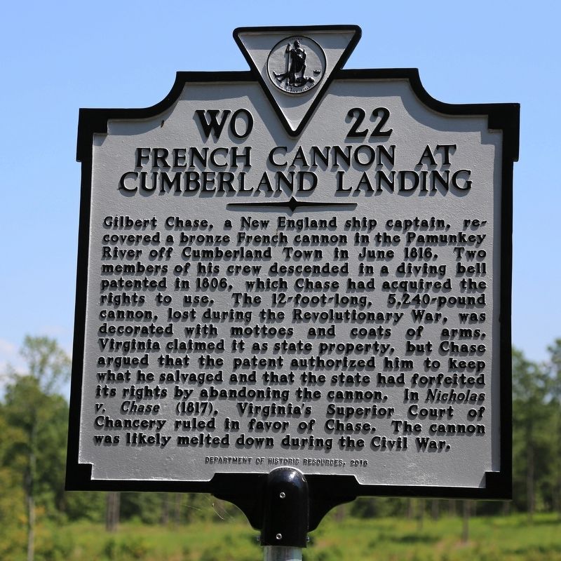 French Cannon at Cumberland Landing Marker image. Click for full size.
