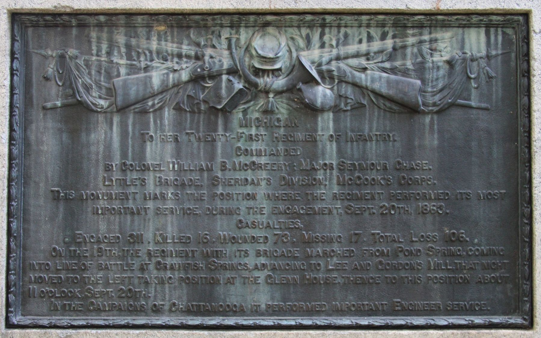 21st Michigan Infantry Marker image. Click for full size.