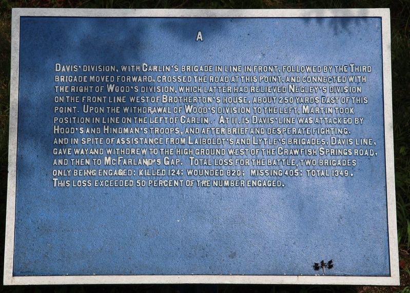 Davis' Division Marker. Click for full size. Davis' Division Marker image. Click for full size.