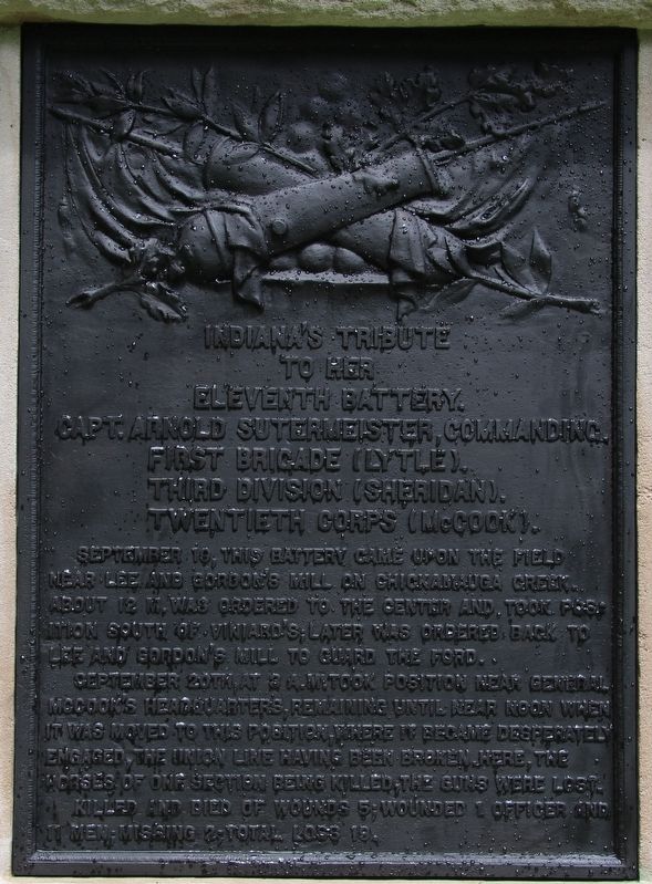 11th Indiana Battery Marker. Click for full size. 11th Indiana Battery Marker image. Click for full size.