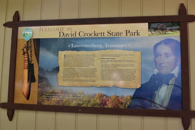 Welcome to David Crockett State Park Marker image. Click for full size.