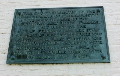 First House Built by the Pilgrims Marker image. Click for full size.