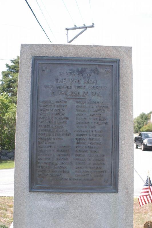 Rye NH War Memorial Marker image. Click for full size.