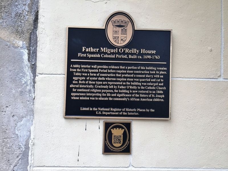 Father Miguel O'Reilly House Marker. Click for full size. Father Miguel O'Reilly House Marker image. Click for full size.