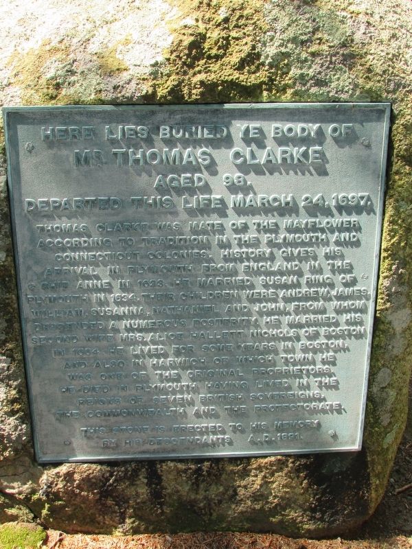 Mr. Thomas Clarke Marker image. Click for full size.