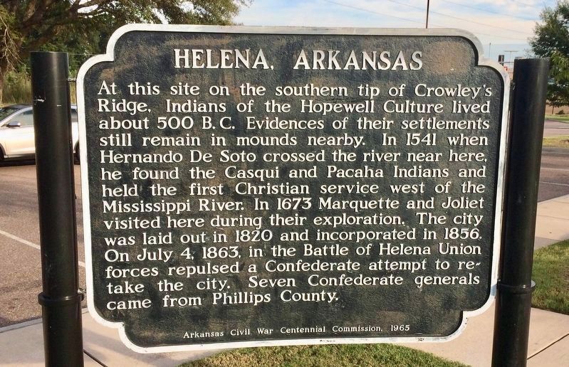 Helena Marker in new location at Arkansas Visitors Center. image. Click for full size.
