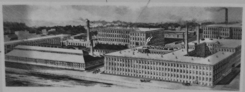 Marker Detail: Brown & Sharpe Promenade Street factory complex circa 1940's image. Click for full size.