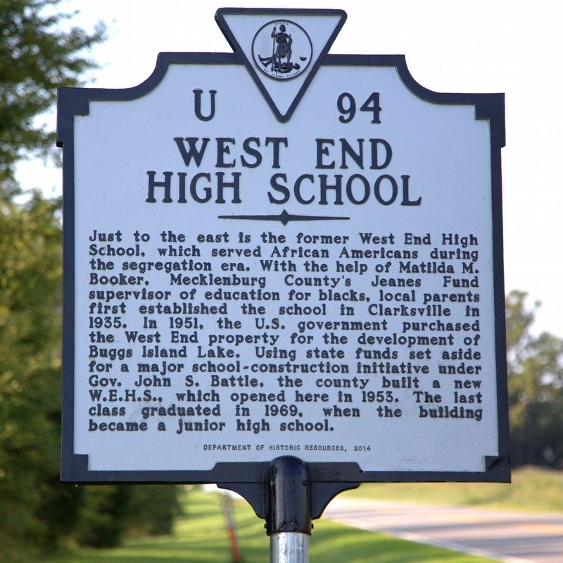 West End High School Marker. Click for full size. West End High School Marker image. Click for full size.