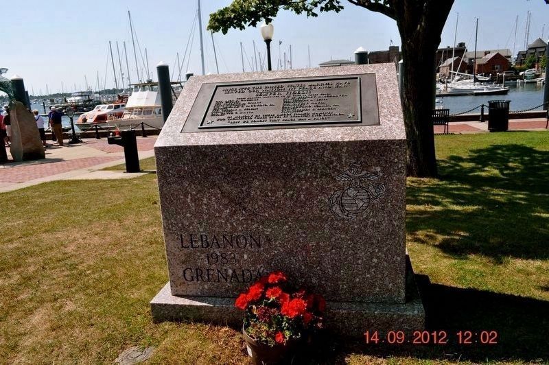 Rhode Island Marine Memorial Marker. Click for full size. Rhode Island Marine Memorial Marker image. Click for full size.