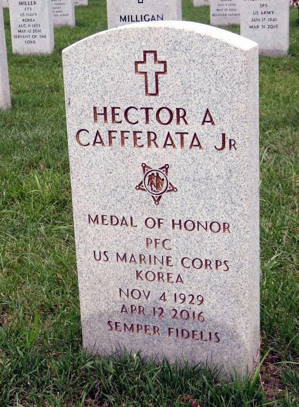 New Jersey Korean War Memorial Marker-Hector A Cafferata Jr. grave marker image. Click for full size.