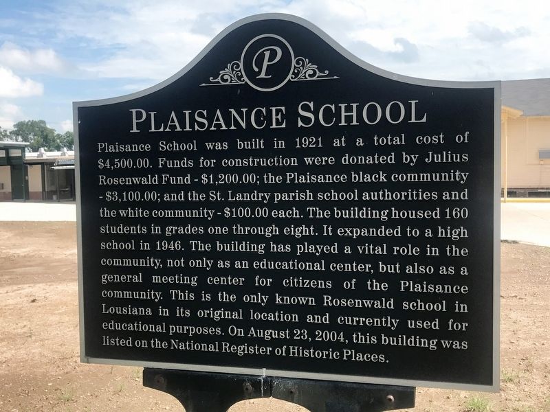 Plaisance School Marker image. Click for full size.