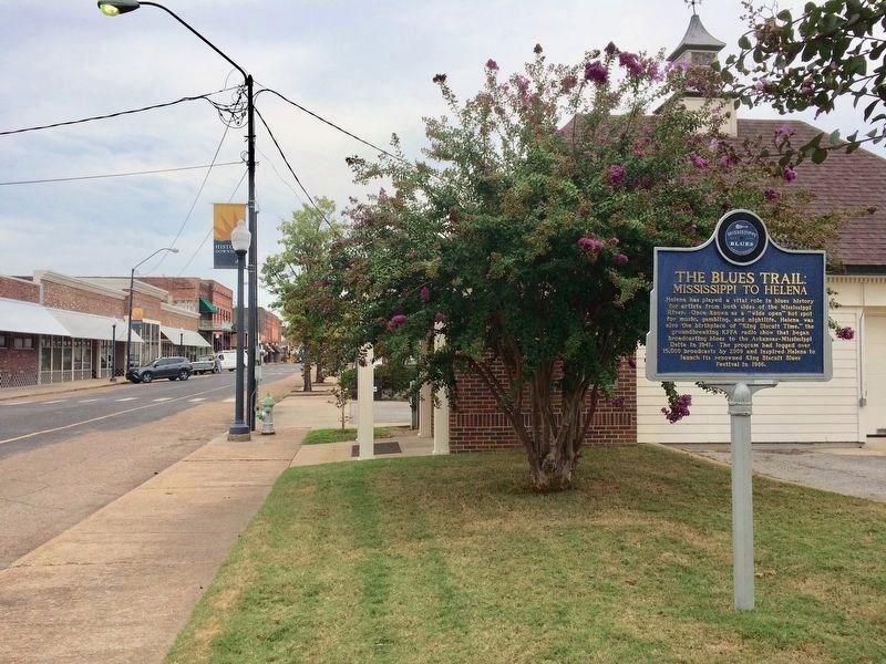 View of marker looking north on Cherry Street. image. Click for full size.