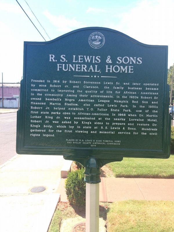 R.S Lewis & Sons Funeral Home Marker. Click for full size. R.S Lewis & Sons Funeral Home Marker image. Click for full size.