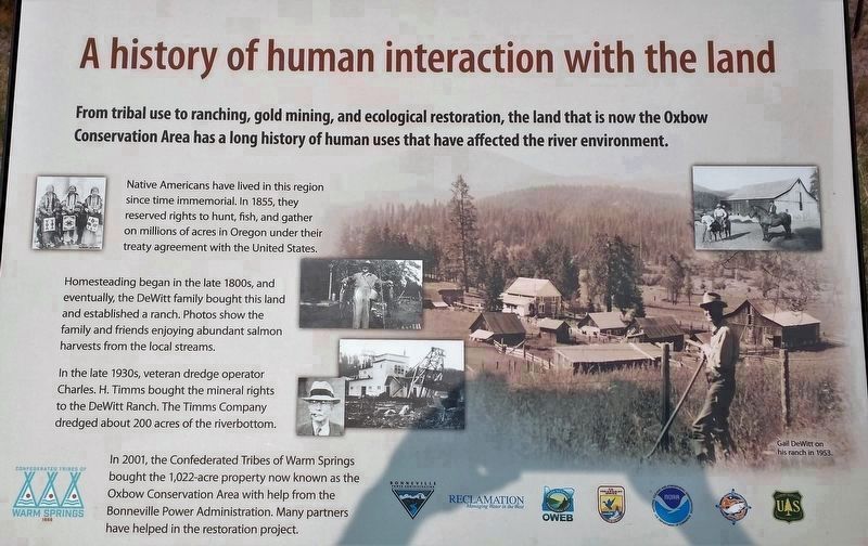 Marker 1 - A History of Human Interaction With the Land. Click for full size. Marker 1 - A History of Human Interaction With the Land image. Click for full size.