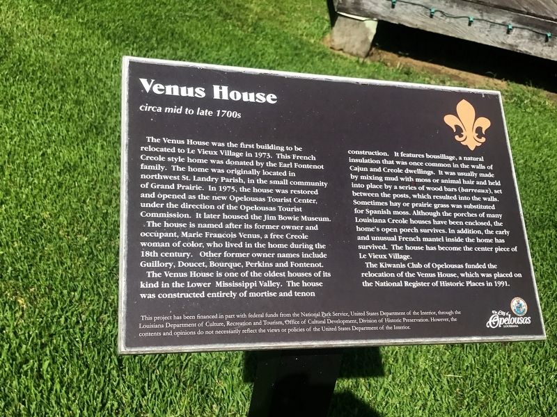 Venus House Marker. Click for full size. Venus House Marker image. Click for full size.