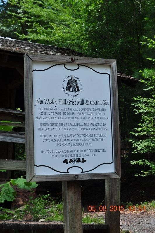 John Wesley Hall Grist Mill & Cotton Gin Marker. Click for full size. John Wesley Hall Grist Mill & Cotton Gin Marker image. Click for full size.