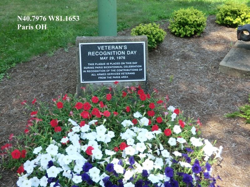Veterans Recognition Day Marker image. Click for full size.