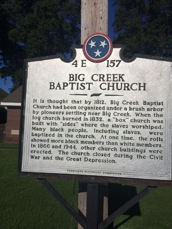 Big Creek Baptist Church Marker image. Click for full size.