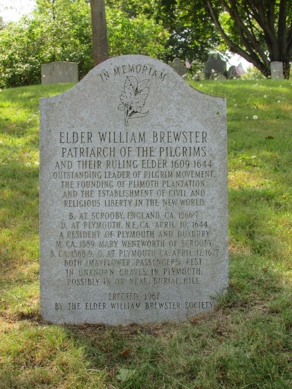 Elder William Brewster Marker. Click for full size. Elder William Brewster Marker image. Click for full size.