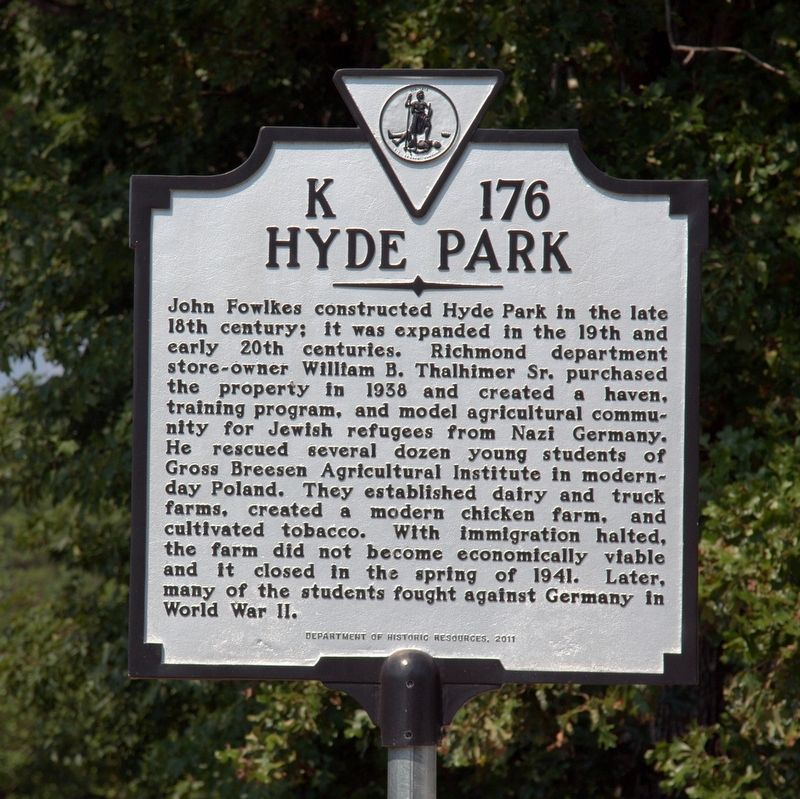 Hyde Park Marker. Click for full size. Hyde Park Marker image. Click for full size.