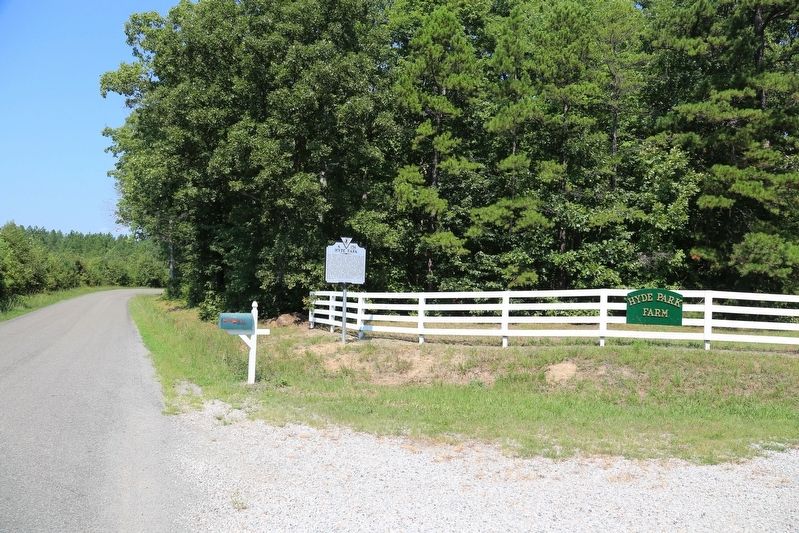 Hyde Park Marker at Hyde Park Farm. Click for full size. Hyde Park Marker at Hyde Park Farm image. Click for full size.