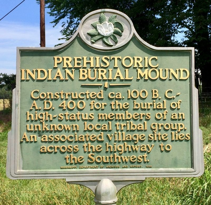 Prehistoric Indian Burial Mound Marker image. Click for full size.