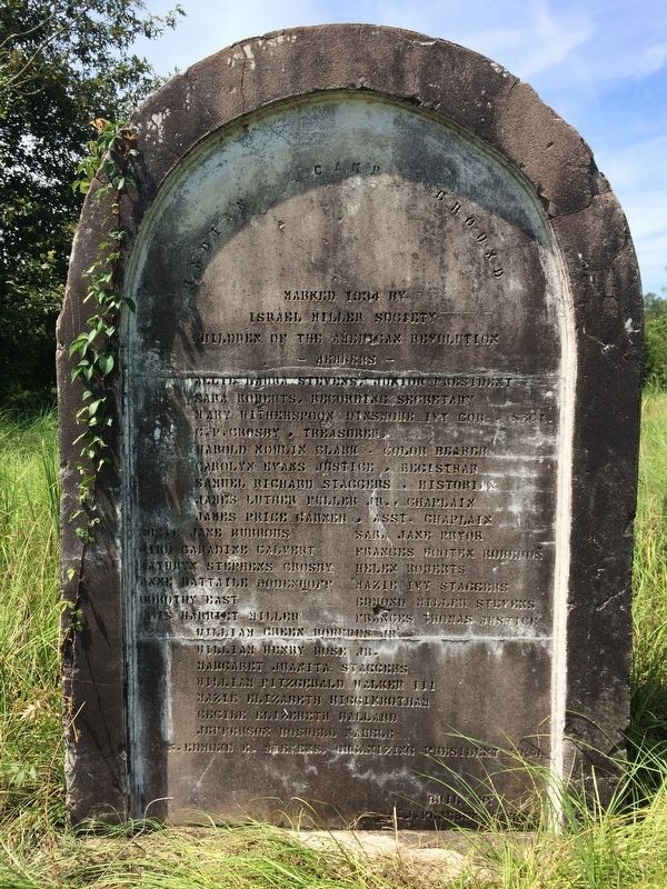 Indian Camp Ground stone on southwest side of highway from this marker. image. Click for full size.