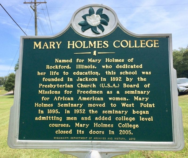 Mary Holmes College Marker image. Click for full size.