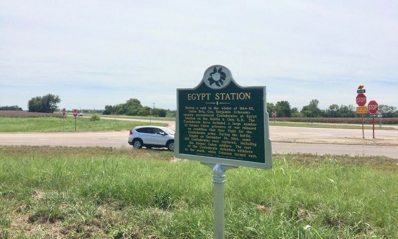 The view from the marker at intersection of U.S. Highway 45 Alt and County Road 406. image. Click for full size.