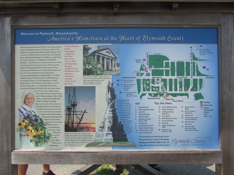 America’s Hometown at the Heart of Plymouth County Marker image. Click for full size.