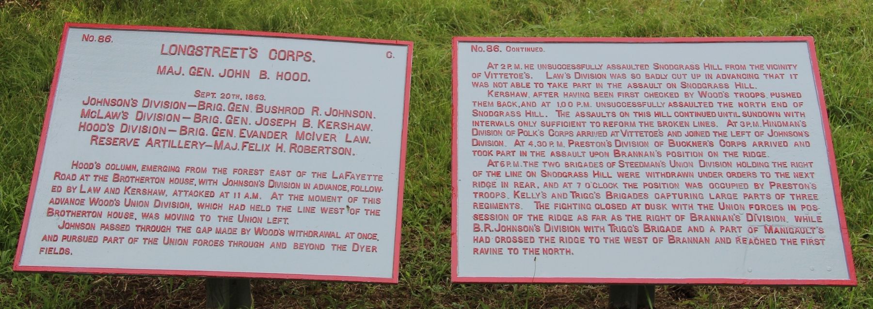 Longstreet's Corps Marker image. Click for full size.