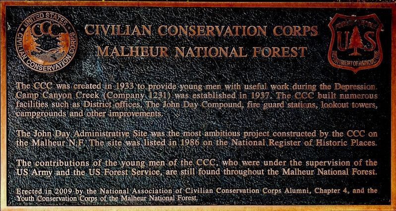 Camp Canyon Creek C.C.C. Company 1231 Marker image. Click for full size.