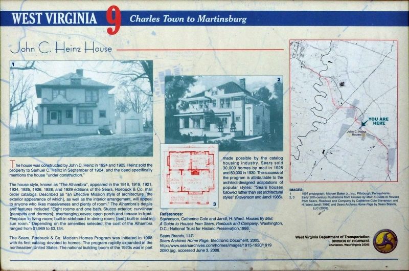 John C. Heinz House Marker. Click for full size. John C. Heinz House Marker image. Click for full size.