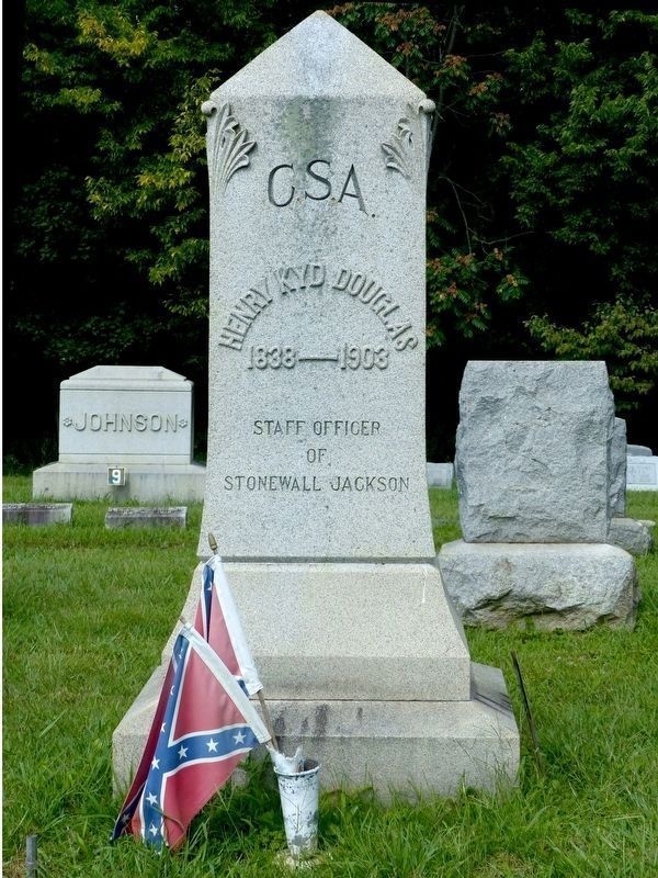 Henry Kyd Douglas' Gravestone<br>Elmwood Cemetery<br>Shepherdstown W. Va. image. Click for full size.