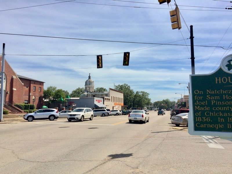 View south towards Chickasaw County Courthouse in background. image. Click for full size.