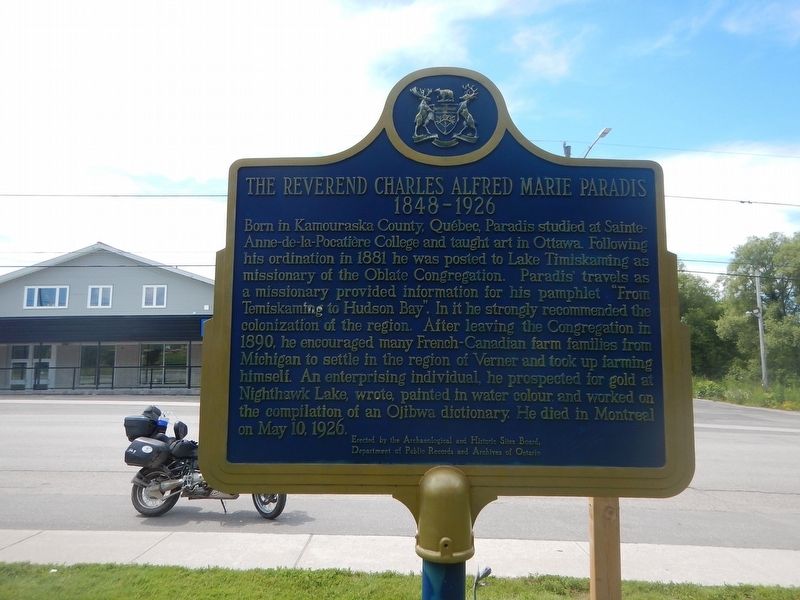 The Reverend Charles Alfred Marie Paradis Marker. Click for full size. The Reverend Charles Alfred Marie Paradis Marker image. Click for full size.