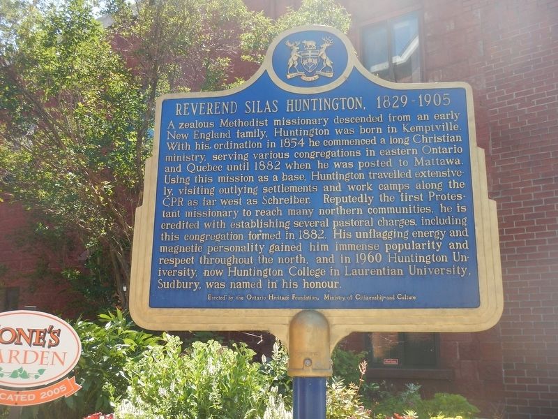 Reverend Silas Huntington Marker. Click for full size. Reverend Silas Huntington Marker image. Click for full size.