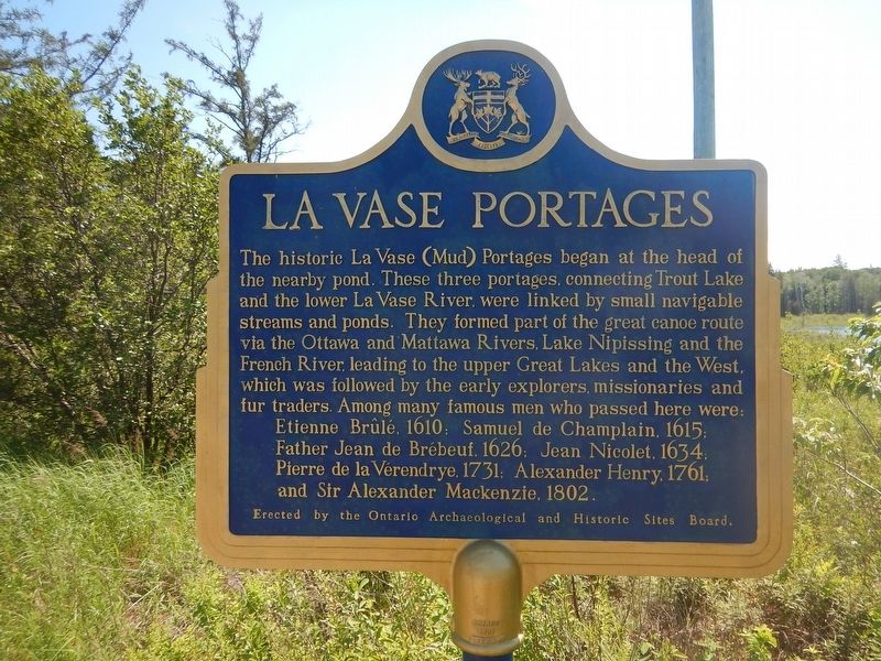 La Vase Portages Marker. Click for full size. La Vase Portages Marker image. Click for full size.