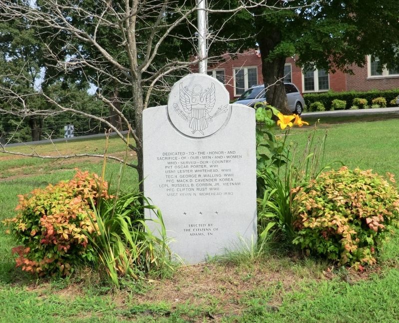 Adams War Memorial Marker image. Click for full size.