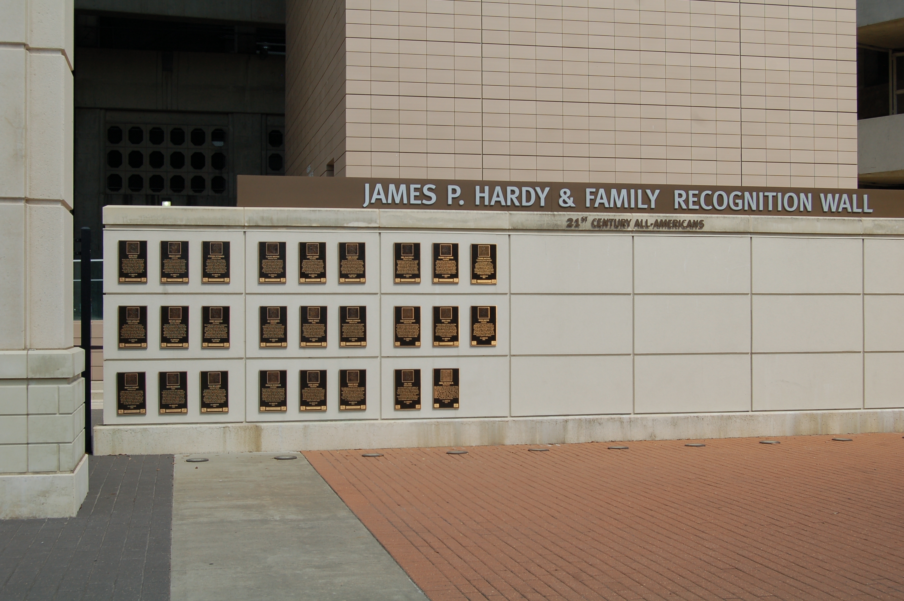 The James P. Hardy & Family Recognition Wall