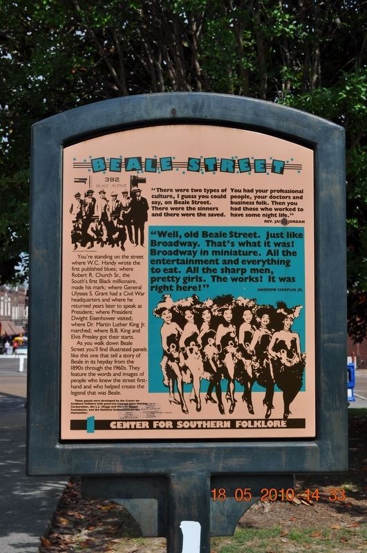 Beale Street #1 Marker. Click for full size. Beale Street #1 Marker image. Click for full size.